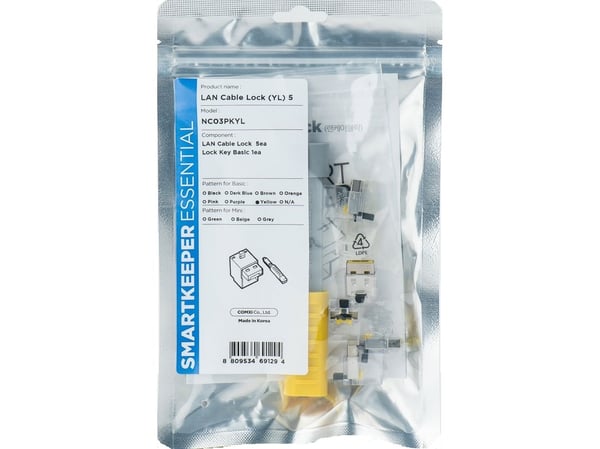 SmartKeeper Basic "LAN-kabel" Lås gelb 5 Stk.+Nyckel