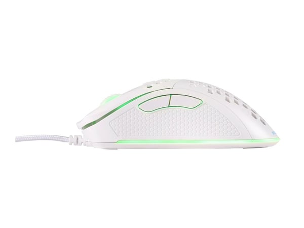 Deltaco GAM-108-W, høyrehånd, USB Type-A, 6400 dpi, hvit