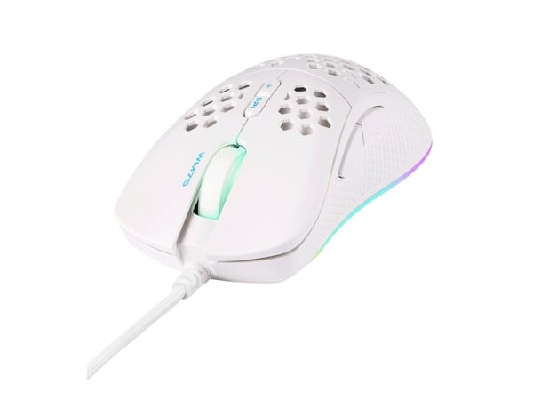 Deltaco GAM-108-W, høyrehånd, USB Type-A, 6400 dpi, hvit