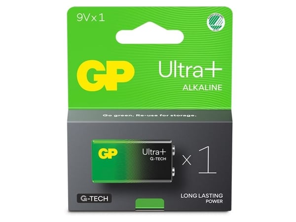 GP Ultra Plus Alkaline 9V-batteri 1604AUP/6LF22 1-pak