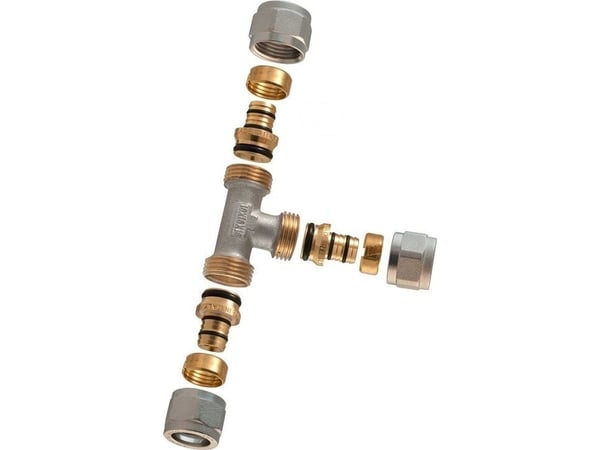TDM BRASS DEMOUNTABLE THREADED TEE 1445E 18X18X18