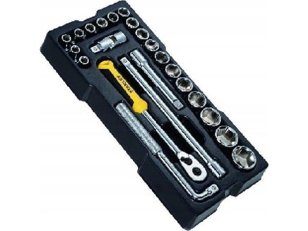 Stanley STMT1-74173, Hylssats, 1/2", Metriska/brittiska, 8,9,12,13,14,15,16,17,18,19,21,22,24,27,30,32 mm, Låda, 185 mm