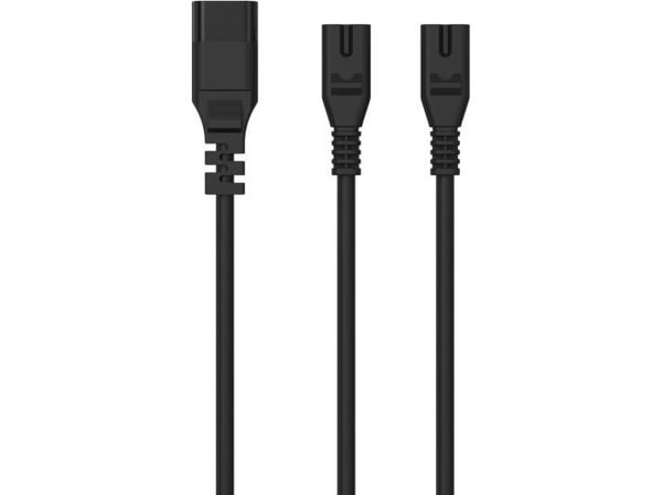 Sinox 8-tals splitterkabel - 0,5 m - svart