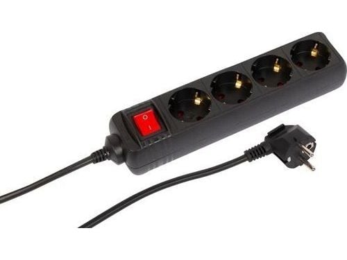 Microconnect MC-GRU00415BS, 1,5 m, Sisätila, Tyyppi F, Tyyppi F, Kulmikas, musta