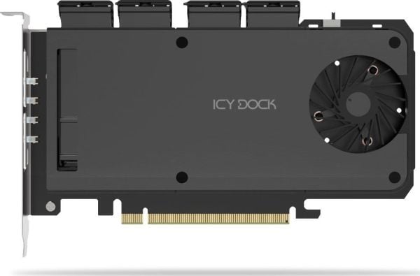 ICY DOCK ExpressSlot Slide MB204MP-1B - Lagringspakke - M.2 - PCIe 4.0 x16 (NVMe) - PCIe 4.0 x4 - svart