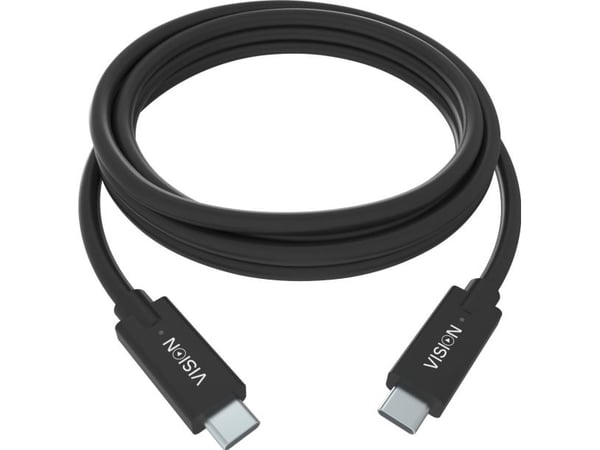 Vision Professional - USB-kabel - USB-C (hann) til USB-C (hann) - USB 3.1 Gen 2 / Thunderbolt 3 - 3 A - 1 m - reversible kontakter - svart