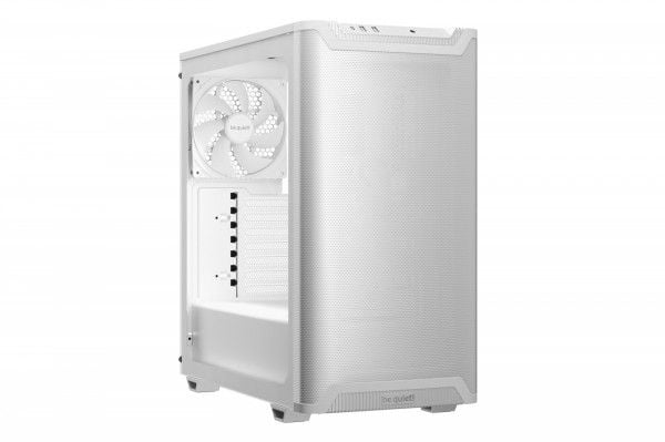 be quiet! Pure Base 501 Airflow Window - Midi-tårn - ATX - sidepanel med vindu (herdet glass) - ingen strømforsyning (ATX / PS/2) - hvit - USB/lyd