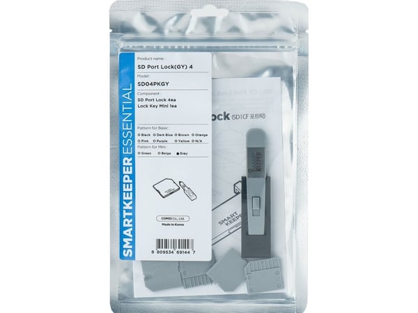 Smartkeeper SD04PKGY, Portblokker, SD card, Grå, Plast, 1 stykker, Polybag