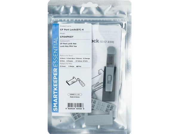 Smartkeeper CF04PKGY, Portblokkering + nøkkel, CompactFlash, Grå, Plast, 1 stykker, Polybag