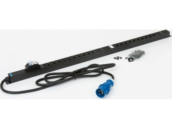 Triton RAB-PD-X53-X1, Grunnleggende, 1U, Sort, 24 AC-utganger, 20x IEC C13-10A, 4x IEC C19-16A, 3 m