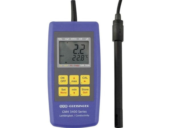 Greisinger GMH 3431 kombimåleinstrument: løste stoffer (TDS), ledningsevne, salinitet, temperatur