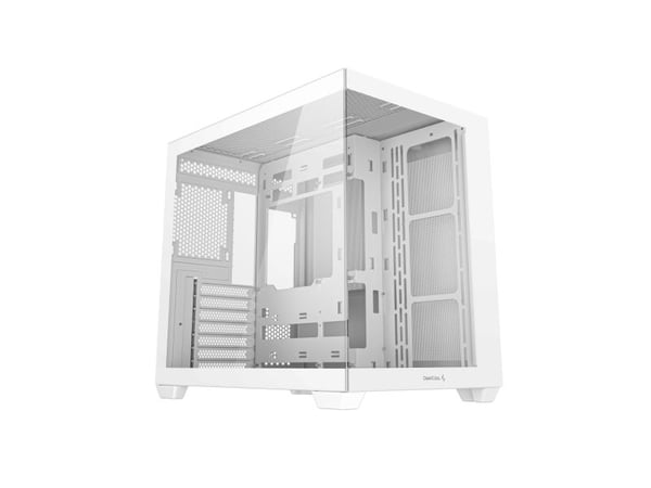DeepCool CG530 WH - Midi-tårn - ATX - sidepanel med vindu (herdet glass) - ingen strømforsyning (ATX / PS/2) - hvit - USB/lyd