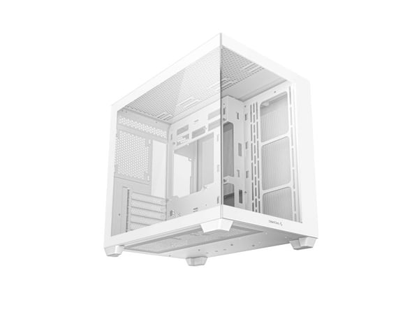 DeepCool CG530 WH - Midi-tårn - ATX - sidepanel med vindu (herdet glass) - ingen strømforsyning (ATX / PS/2) - hvit - USB/lyd