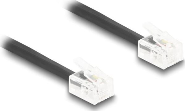DeLOCK 90202, 2 m, RJ-11, RJ-11, Uros, Uros, musta