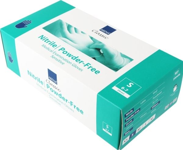 Nitrilhandske Classic Sensitive small blå pudderfri - (200 stk.)