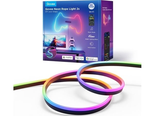 Ribbon LED Govee Govee Neon Ribbon 4 meter Svart Materiale klar