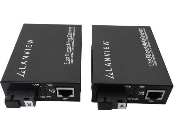 Lanview - Sender og mottaker - fibermedieomformer - 1GbE - 10/100/1000Base-T, 1000Base-EX, 1000Base-LH, 1000Base-LX, 1000Base-SX, 1000Base-ZX - SC-...