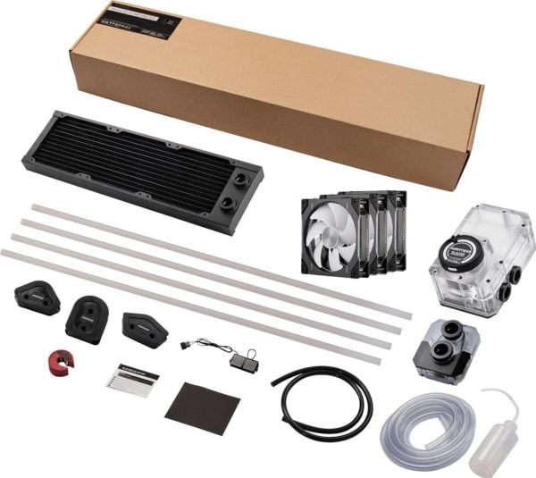 Phanteks Glacier EZ-Fit 360 D30-KIT - Vätskekylning - Elementstorlek: 360 mm - (för: LGA1700, AM4, AM5) - koppar - 120 mm - svart