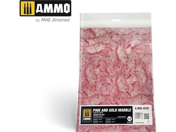 Vallejo Ammo: Pink and Gold Marble - rund die-cut (2)