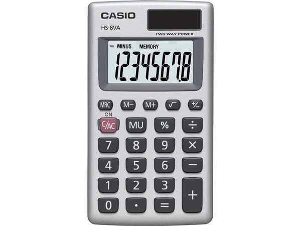 Laskin Casio HS-8VA 8 numeroa - metallikotelo