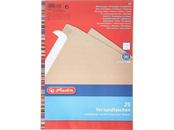 Herlitz 10900744, C4 (229 x 324 mm), Brun, C4 (229 x 324 mm), Papir, 90 g/m², 229 mm