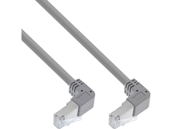 InLine - Koblingskabel - RJ-45 (hann) vinklet nedover til RJ-45 (hann) vinklet nedover - 1.75 m - 6 mm - SFTP, PiMF - CAT 6 - formstøpt, rund - grå