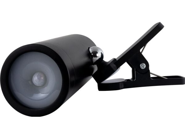 REV LED batteriklipslampe med bryter, sort 2014100400