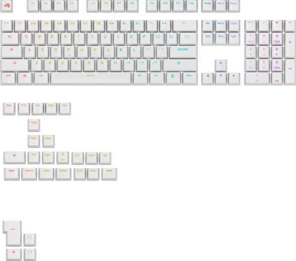 Glorious PC Gaming Race GPBT bakbelyste keycaps ANSI-layout US PBT dye-sub - Weiß (GLO-KB-ACC-KC-GPBT-LIT-WHT-US)