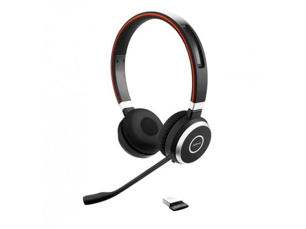 Jabra Evolve 65 TE Stereo - Hodesett - on-ear - Bluetooth - trådløs - USB-A via Bluetooth-adapter - lydisolerende - UC-sertifisert