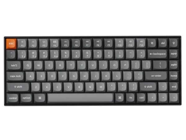 Keychron K2 MAX - Tastatur - QMK, mekanisk - 75% - bakgrunnsbelyst - trådløs - 2.4 GHz, Bluetooth 5.1, USB-C - tastsvitsj: Keychron Super Brown - s...