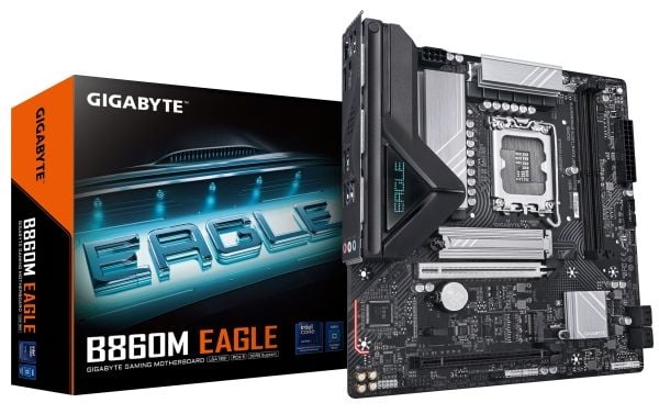 Gigabyte B860M EAGLE - Hovedkort - micro ATX - LGA1851-sokkel - B860 Chipset - USB 3.2 Gen 1, USB-C 3.2 Gen 1 - 2.5 Gigabit LAN - innbygd grafikk (...