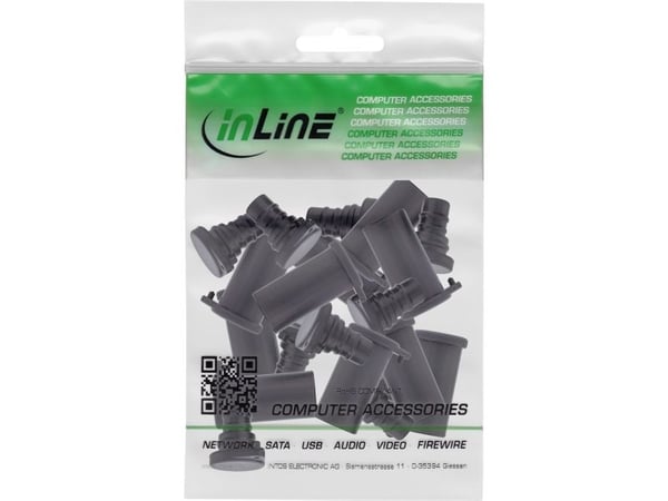 InLine 94030, endestykke, svart, 18 mm, 30 mm, 3 g, 85 mm