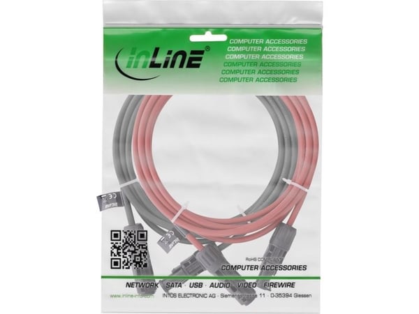 InLine 95610, Kabel för medelhög spänning, Röd, Svart, 0,7 mm, Förtennad koppar, 6 mm ², 1500 V