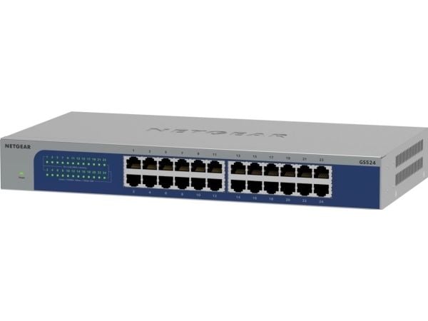 NETGEAR GS524v3 - Switch - 24 x 10/100/1000 - rackmonterbar, veggmonterbar
