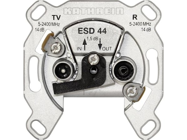 KATHREIN ESD 44 - TV/Satelliitti/Radio-antennipistokemekanismi - IEC ( naaras ), IEC ( uros ) - 1 TV-pistorasia, 1 radiopistorasia