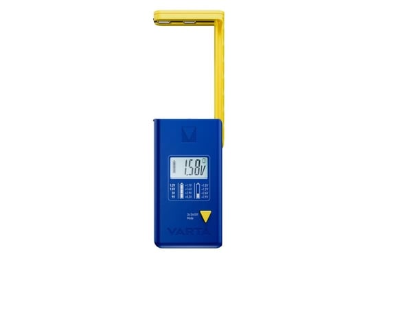 Varta LCD Battery Tester, 9v, AA, AAA, C, D, Alkalinsk, Lithium-Ion (Li-Ion), Nikkelmetallhydrid (NiMH), Blå, Gult