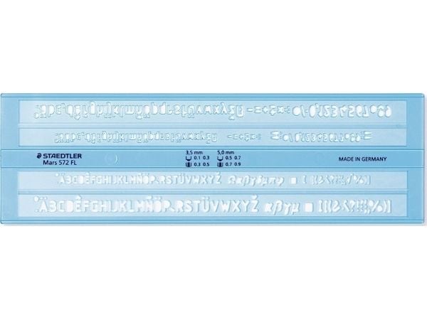 STAEDTLER Mars 572 FL - Mal - bokstaver - gjennomsiktig blå - plastikk