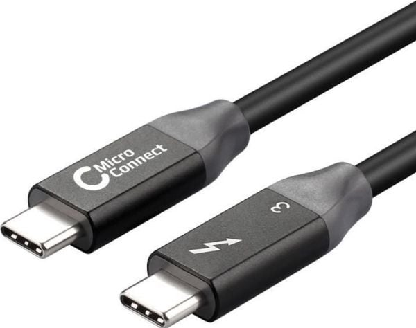 MicroConnect - Thunderbolt-kabel - 24 pin USB-C (hann) til 24 pin USB-C (hann) - USB 3.1 Gen 2 / Thunderbolt 3 - 2 m - USB Power Delivery (100 W), ...