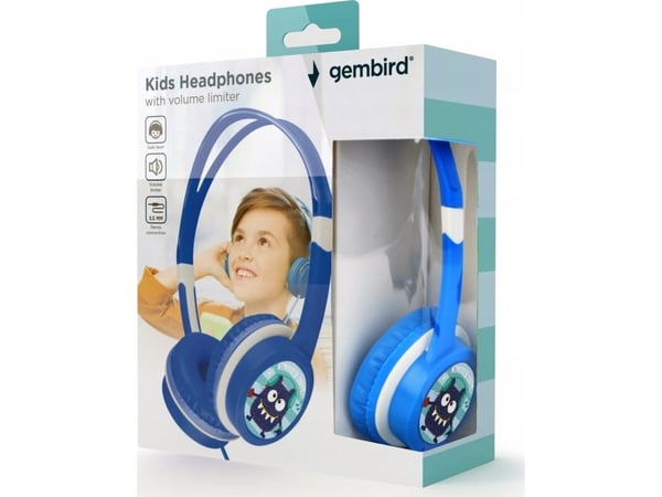 Gembird MHP-JR-B - Hodetelefoner - on-ear - kablet - 3,5 mm jakk - blå