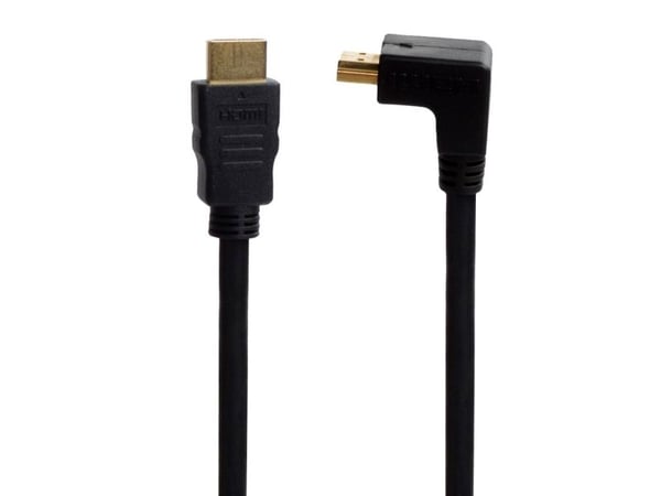 Connectech Good Quality - High Speed - HDMI-kabel med Ethernet - HDMI hann vinklet til HDMI hann - 1.5 m - svart