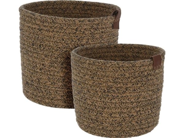 Home Styling Collection flettede oppbevaringskurver i bomull, 2 stk