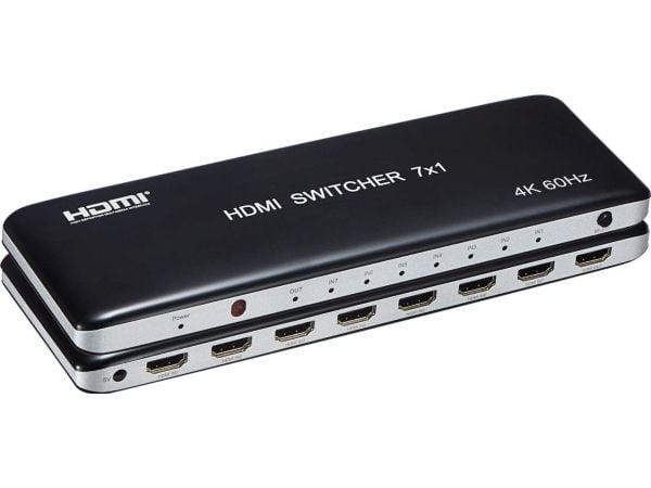 PremiumCord 4K@60Hz HDMI-switch 7:1 med fjernkontroll (plast)