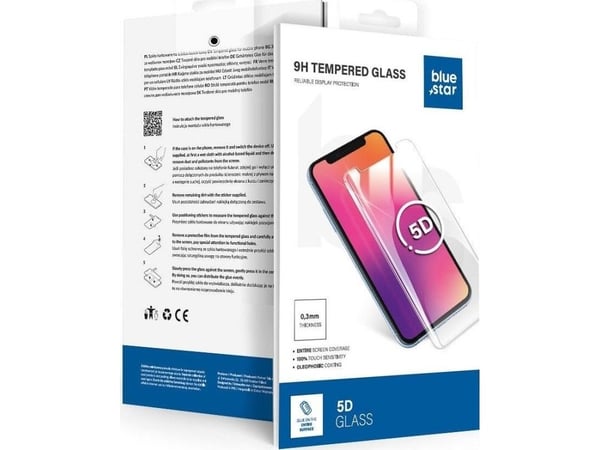 Blue Star 5D herdet glass - for Samsung A06 (hellim/etuivennlig) - svart