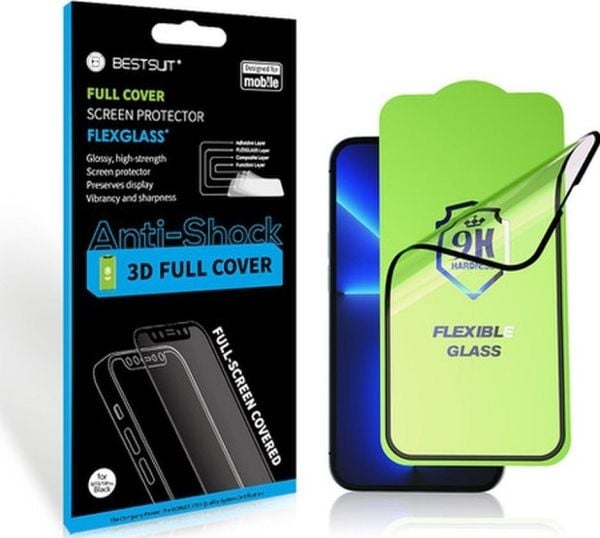 Bestsuit Flexible 5D Full Glue hybrid glass for Samsung Galaxy A36 5G svart