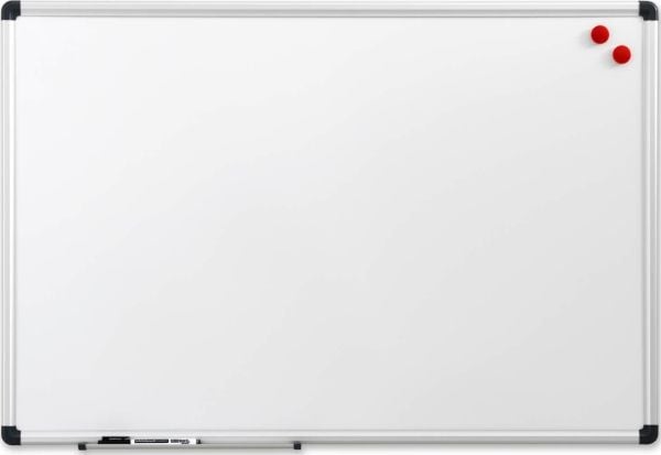 Whiteboard 150x120 cm magnetisk med aluminiumsramme inkl. 1 marker og 2 magneter