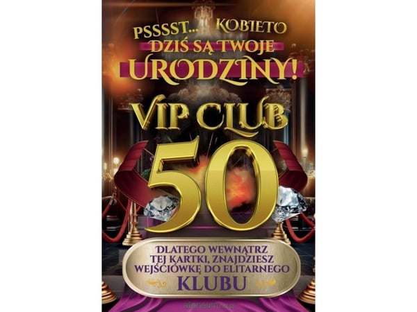 Yeku gratulasjonskort “Urodziny” 50, dame
