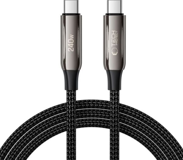 USB-kabel Tech-Protect USB-C til USB-C - 2 m - svart (5906302370610)
