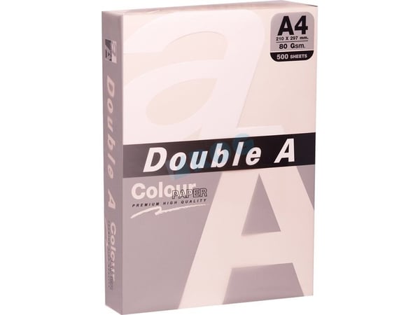 Farget papir Double A, 80 g, A4, 500 ark, elfenben