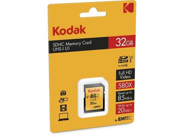 Kodak - Flashminnekort - 32 GB - UHS-I U1 / Class10 - 580x - SDHC UHS-I