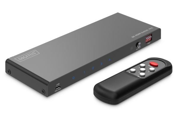 DIGITUS - Video/audio switch - 8K, 4x1 - 4 x HDMI - stasjonær